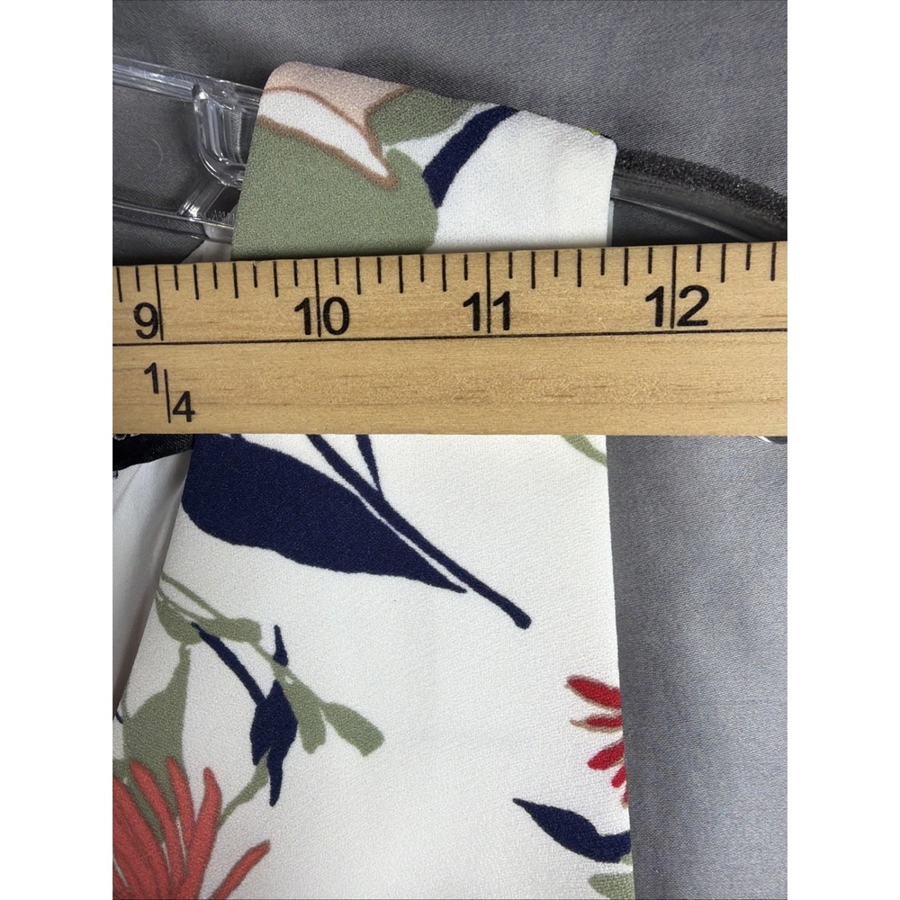 Shift Dress Womens Banana Republic 6 White Floral V-Neck Sleeveless Mini Zip - Picture 4 of 10